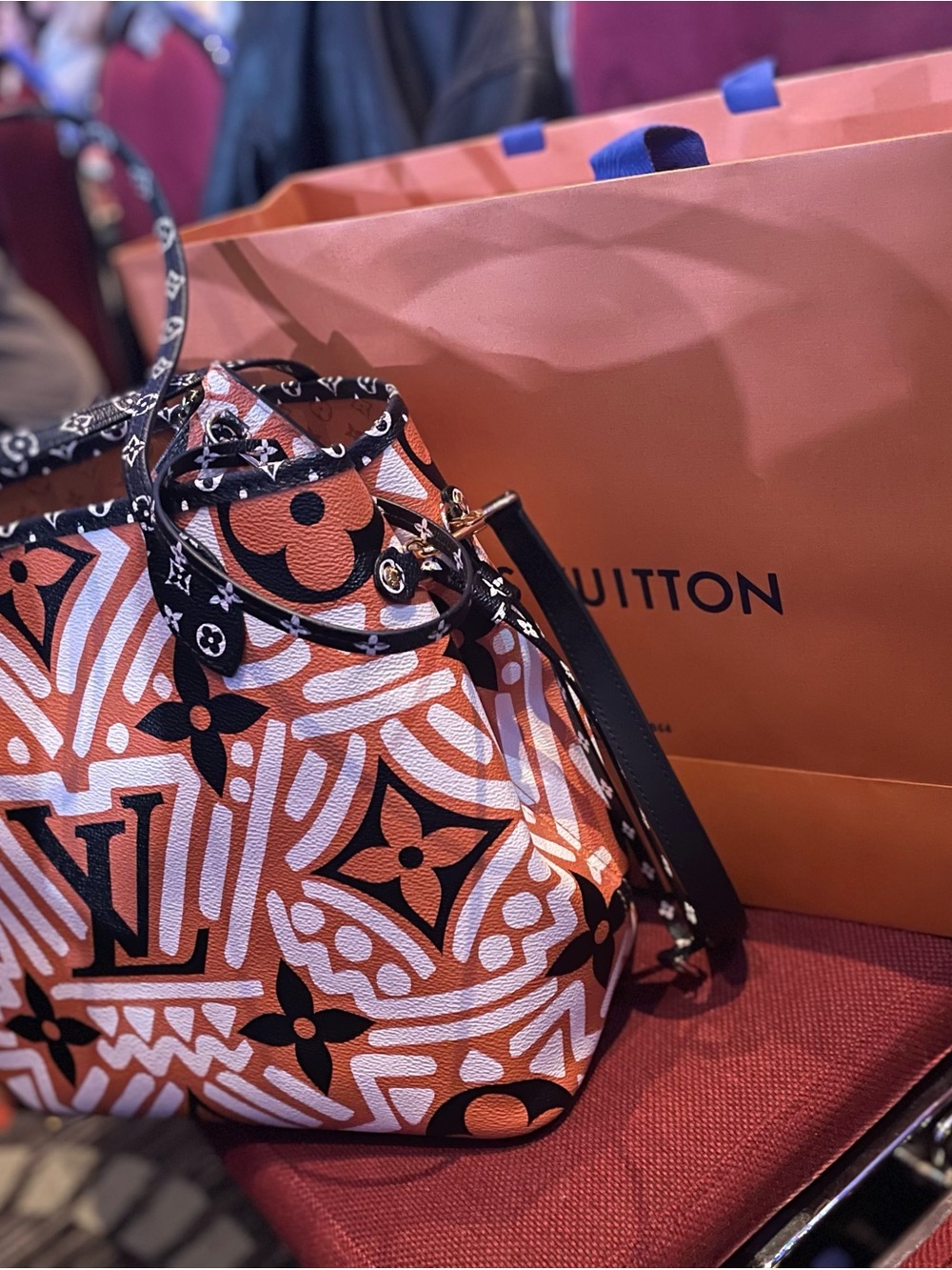 Louis Vuitton Orange and Black Monogram Neverfull Tote- Limited Edition. - Picture 2 of 13